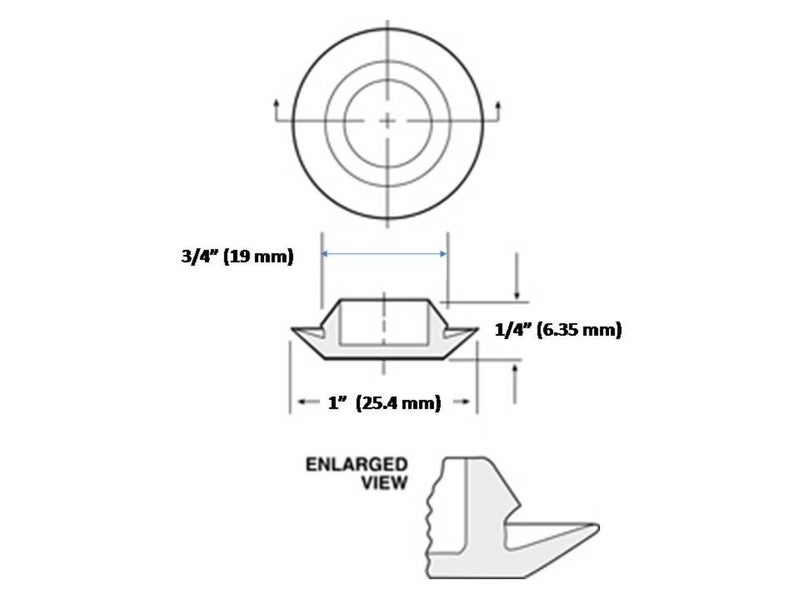 Caplugs 3/4" 0.75 inch Flush Mount Black Plastic Body and Sheet Metal Hole Plug Qty 25 - Image 2